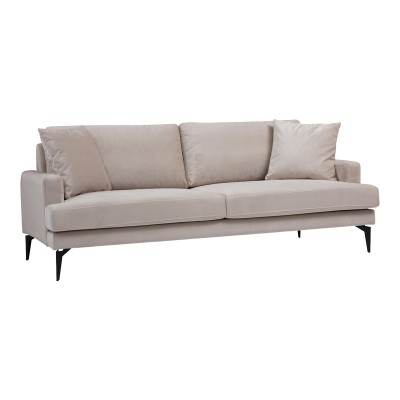 Καναπές 2θέσιος Art Maison Vileplume βελούδο μπεζ-μαύρο 175x90x88εκ