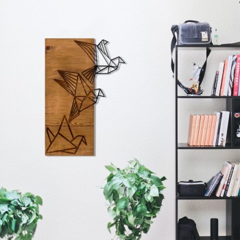 Διακοσμητικό τοίχου Art Maison Astilbe ξύλο πεύκου σε φυσική απόχρωση με μαύρο μέταλλο 36x3x60εκ