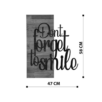 Διακοσμητικό τοίχου Art Maison Smile ξύλο πεύκου σε φυσική απόχρωση με μαύρο μέταλλο 47x3x58εκ