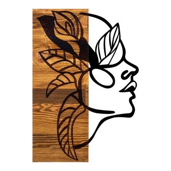 Διακοσμητικό τοίχου Art Maison Cosmos ξύλο πεύκου σε φυσική απόχρωση με μαύρο μέταλλο 34x3x50εκ