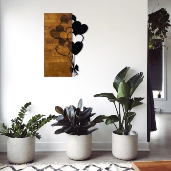 Διακοσμητικό τοίχου Art Maison Lily ξύλο πεύκου σε φυσική απόχρωση με μαύρο μέταλλο 39x3x58εκ