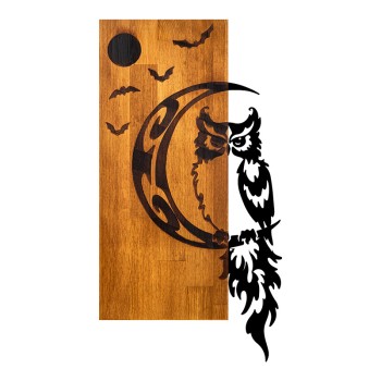 Διακοσμητικό τοίχου Art Maison Owl ξύλο πεύκου σε φυσική απόχρωση με μαύρο μέταλλο 36x3x66εκ