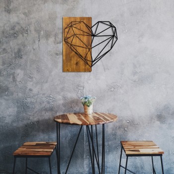 Διακοσμητικό τοίχου Art Maison Cornflower ξύλο πεύκου σε φυσική απόχρωση με μαύρο μέταλλο 58x3x58εκ