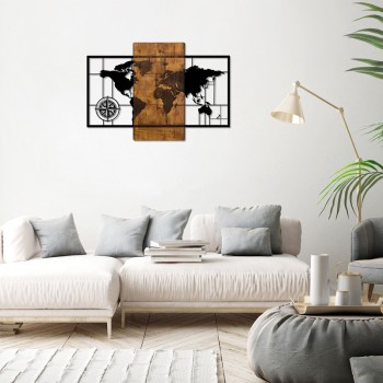 Διακοσμητικό τοίχου Art Maison Poppy ξύλο πεύκου σε φυσική απόχρωση με μαύρο μέταλλο 58x3x85εκ