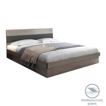 Κρεβάτι με αποθηκευτικό χώρο Art Maison Glenwood - Light Walnut Grey (Για στρώμα 150x200εκ.)