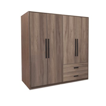 Ντουλάπα ρούχων τετράφυλλη Art Maison Apulia - Walnut (160x52x195εκ.)