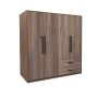 Ντουλάπα ρούχων τετράφυλλη Art Maison Apulia - Walnut (160x52x195εκ.)