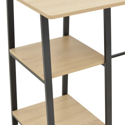 Γραφείο εργασίας Art Maison Jirachi με ράφια mdf σε φυσική με μαύρη απόχρωση 100x48x75εκ