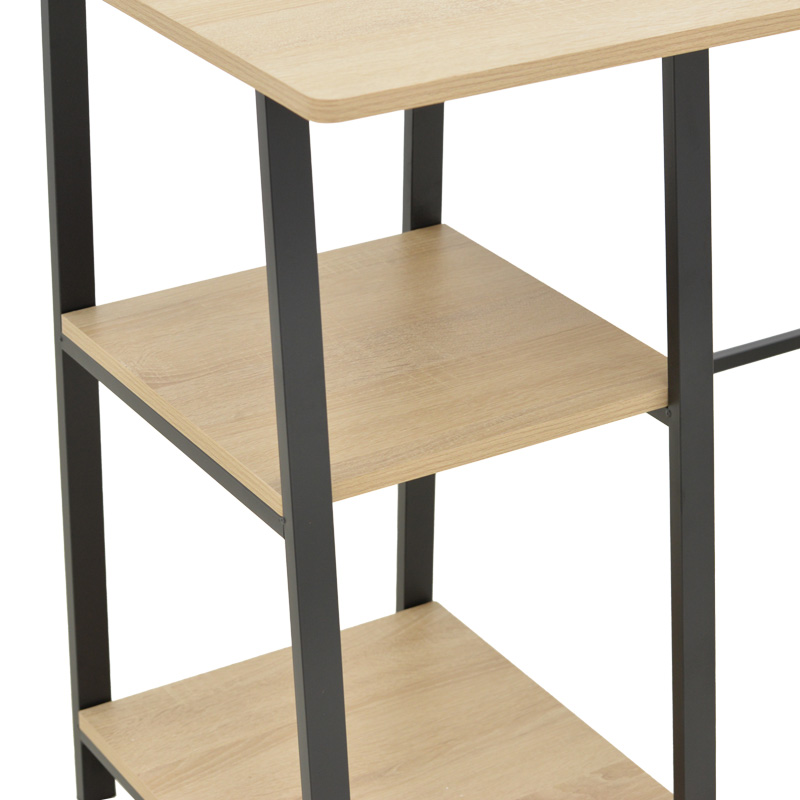 Γραφείο εργασίας Art Maison Jirachi με ράφια mdf σε φυσική με μαύρη απόχρωση 100x48x75εκ