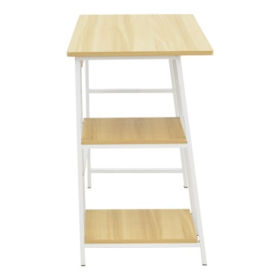 Γραφείο εργασίας Art Maison Jirachi με ράφια mdf σε ανοιχτό καρυδί με λευκή απόχρωση 100x48x75εκ