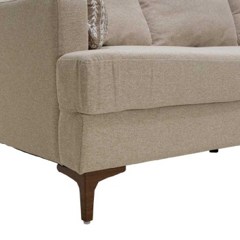 Γωνιακός καναπές με σκαμπό Art Maison Tuscumbia - Beige (185x140x70εκ.)