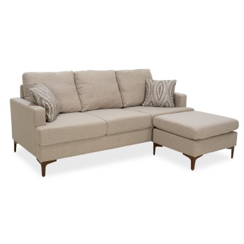 Γωνιακός καναπές με σκαμπό Art Maison Tuscumbia - Beige (185x140x70εκ.)