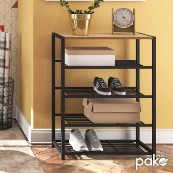 Παπουτσοθήκη Art Maison Jacksonville - Natural Black (63x30x83εκ.)