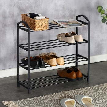 Παπουτσοθήκη Art Maison Vullaby 12 ζευγών μέταλλο μαύρο 62x20x62εκ