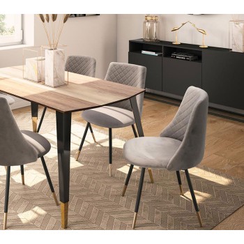 Καρέκλα Art Maison Andria - Gray Black Gold (52x51x82εκ.)