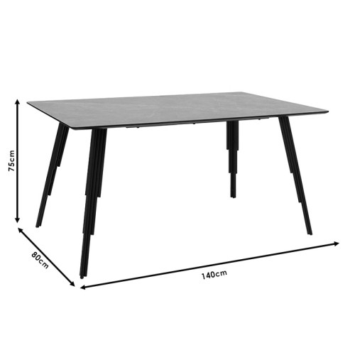 Τραπέζι Art Maison Vercurago - Charcoal Black (140x80x75εκ.)