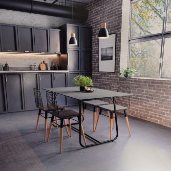 Τραπέζι Art Maison Verbania - Black (150x90x75εκ.)
