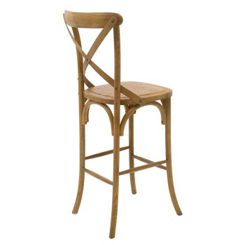 Σκαμπό μπαρ Art Maison Anoia - Rattan Walnut (45x52x116εκ)