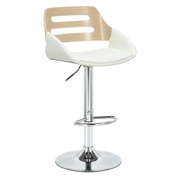 Σκαμπό μπαρ Art Maison Cosenza - White Natural (51x51x89εκ.)