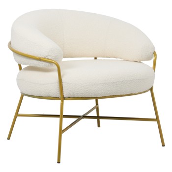 Πολυθρόνα Art Maison Trieste - Cream Gold (84x79x76εκ.)