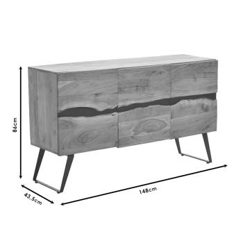 Μπουφές Art Maison Bridgeport - Natural Black (148x43.5x86εκ.)