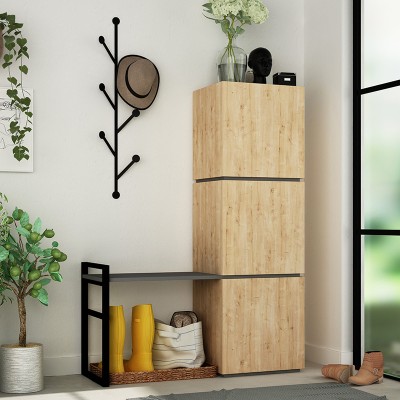 Έπιπλο εισόδου Art Maison Acerra - Natural Charcoal (109x39x149εκ.) Έπιπλο εισόδου Art Maison Acerra - Natural Charcoal (109x39x149εκ.)