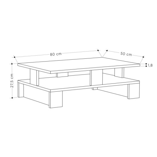Τραπέζι σαλονιού Art Maison Sassari - Gray (80x50x27,5εκ)