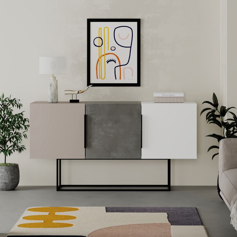 Μπουφές Art Maison Ancona - Gray Mocca White (150x42x79.5εκ )
