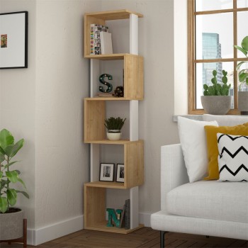 Βιβλιoθήκη Art Maison Lecce - Natural White (35x30x161εκ)