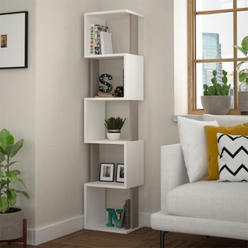 Βιβλιoθήκη Art Maison Lecce - White Mocca (35x30x161εκ)