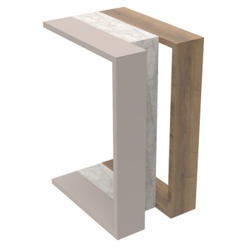 Βοηθητικό τραπέζι Art Maison Morgan - Natural White Marble Mocha (40x30x57εκ.)