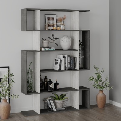 Βιβλιοθήκη Art Maison Guidonia - Gray White (108.5x25.5x161εκ) Βιβλιοθήκη Art Maison Guidonia - Gray White (108.5x25.5x161εκ)