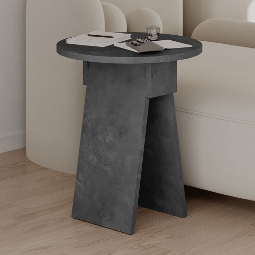 Βοηθητικό τραπέζι Art Maison Carrara - Gray (Φ42x50εκ.)