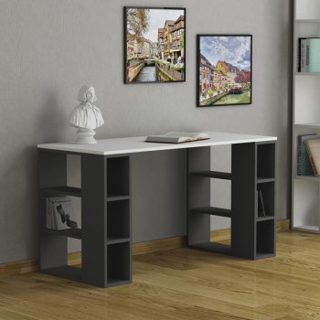 Γραφείο Art Maison Joltik σε λευκή-ανθρακί απόχρωση 140x60x75εκ