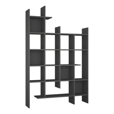 Βιβλιοθήκη Art Maison Overqwil σε ανθρακί απόχρωση 122x25.5x188εκ