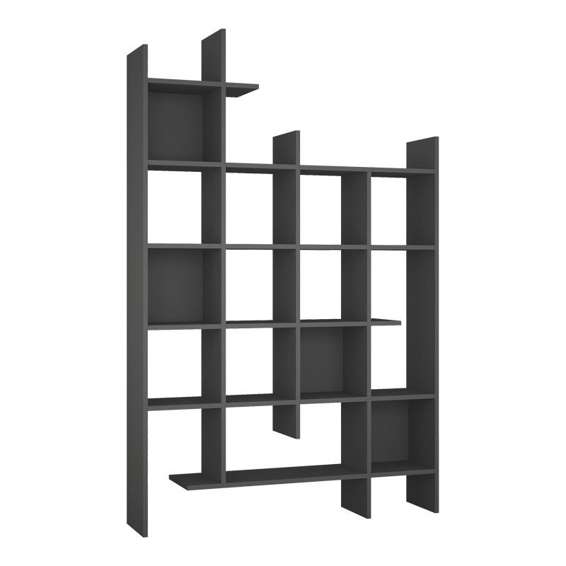 Βιβλιοθήκη Art Maison Overqwil σε ανθρακί απόχρωση 122x25.5x188εκ