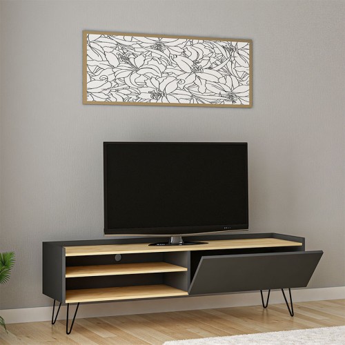 Έπιπλο τηλεόρασης Art Maison Κιέτι - Charcoal (120x33x49,5εκ)