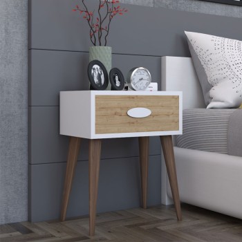 Κομοδίνο Art Maison Modica - White Natural Walnut (45x30x57,5εκ.) 