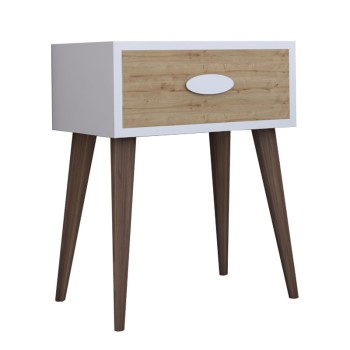 Κομοδίνο Art Maison Modica - White Natural Walnut (45x30x57,5εκ.) 