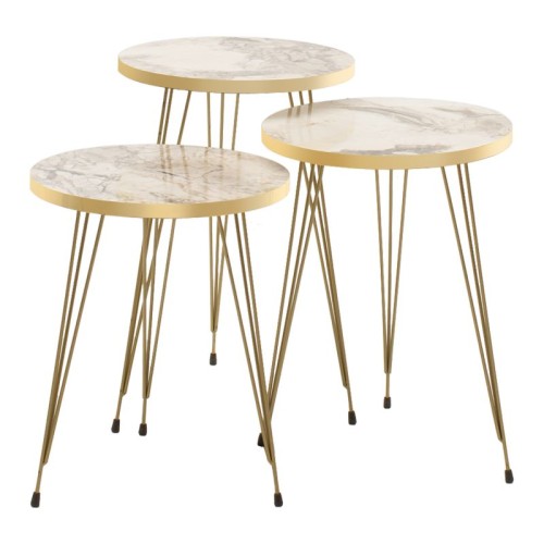 Βοηθητικά τραπέζια Art Maison Παβία - White Gold (33x33x52εκ)