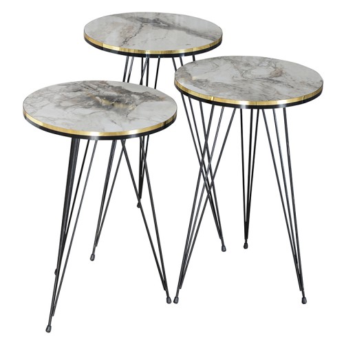 Βοηθητικά τραπέζια Art Maison Αφραγκόλα - White Gray (34x34x55εκ.)