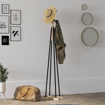 Καλόγερος ρούχων Art Maison Collegno - Natural Black (Φ40x160εκ)