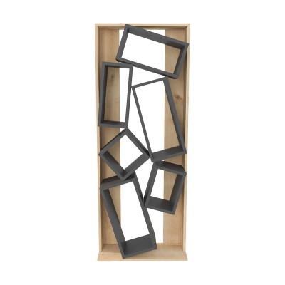 Βιβλιοθήκη Art Maison Lucca - Charcoal Natural (60x24x153,6εκ) Βιβλιοθήκη Art Maison Lucca - Charcoal Natural (60x24x153,6εκ)