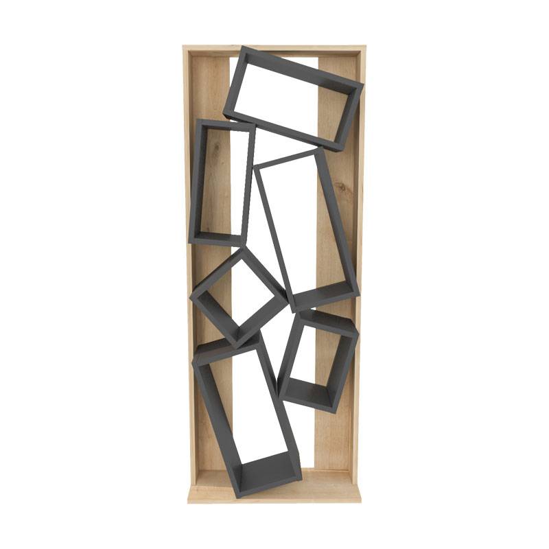 Βιβλιοθήκη Art Maison Lucca - Charcoal Natural (60x24x153,6εκ) Βιβλιοθήκη Art Maison Lucca - Charcoal Natural (60x24x153,6εκ)