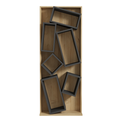 Βιβλιοθήκη Art Maison Lucca - Charcoal Natural (60x24x153,6εκ) Βιβλιοθήκη Art Maison Lucca - Charcoal Natural (60x24x153,6εκ)