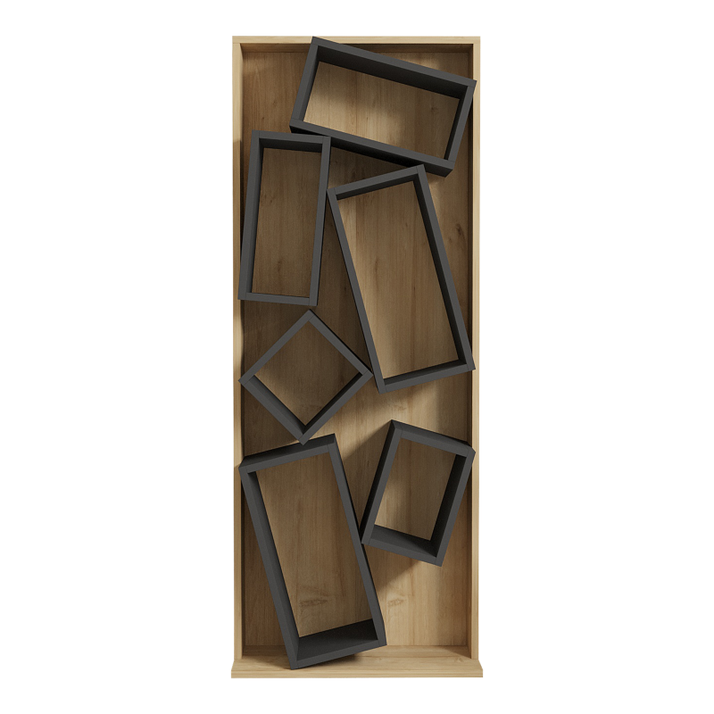 Βιβλιοθήκη Art Maison Lucca - Charcoal Natural (60x24x153,6εκ) Βιβλιοθήκη Art Maison Lucca - Charcoal Natural (60x24x153,6εκ)
