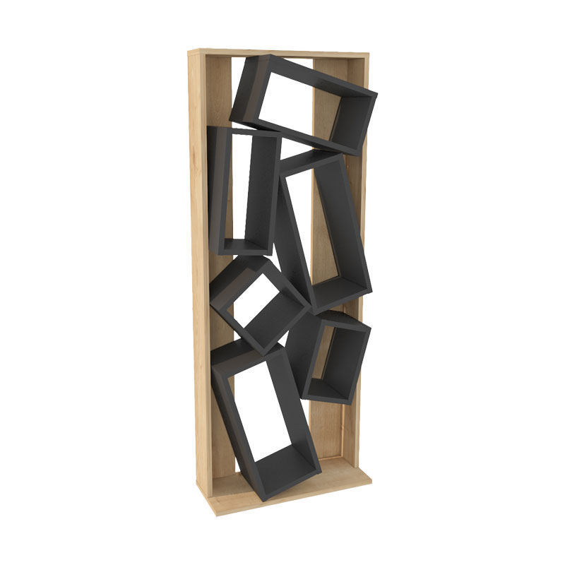 Βιβλιοθήκη Art Maison Lucca - Charcoal Natural (60x24x153,6εκ) Βιβλιοθήκη Art Maison Lucca - Charcoal Natural (60x24x153,6εκ)