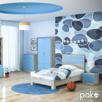 Κομοδίνο παιδικό Art Maison Klamath - Natural Blue (47,5x40,5x40,5εκ.)