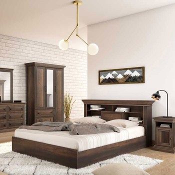 Κρεβάτι Art Maison Πίζα - Walnut (Για στρώμα 160x200εκ)