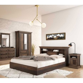 Κρεβάτι Art Maison Πίζα - Walnut (Για στρώμα 160x200εκ)